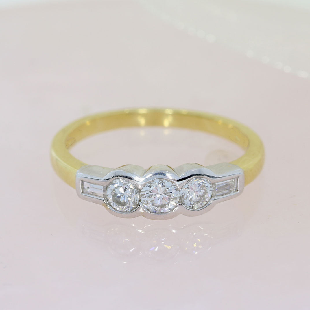 18ct Yellow Gold Fancy Diamond 5 Stone Ring 0.50ct