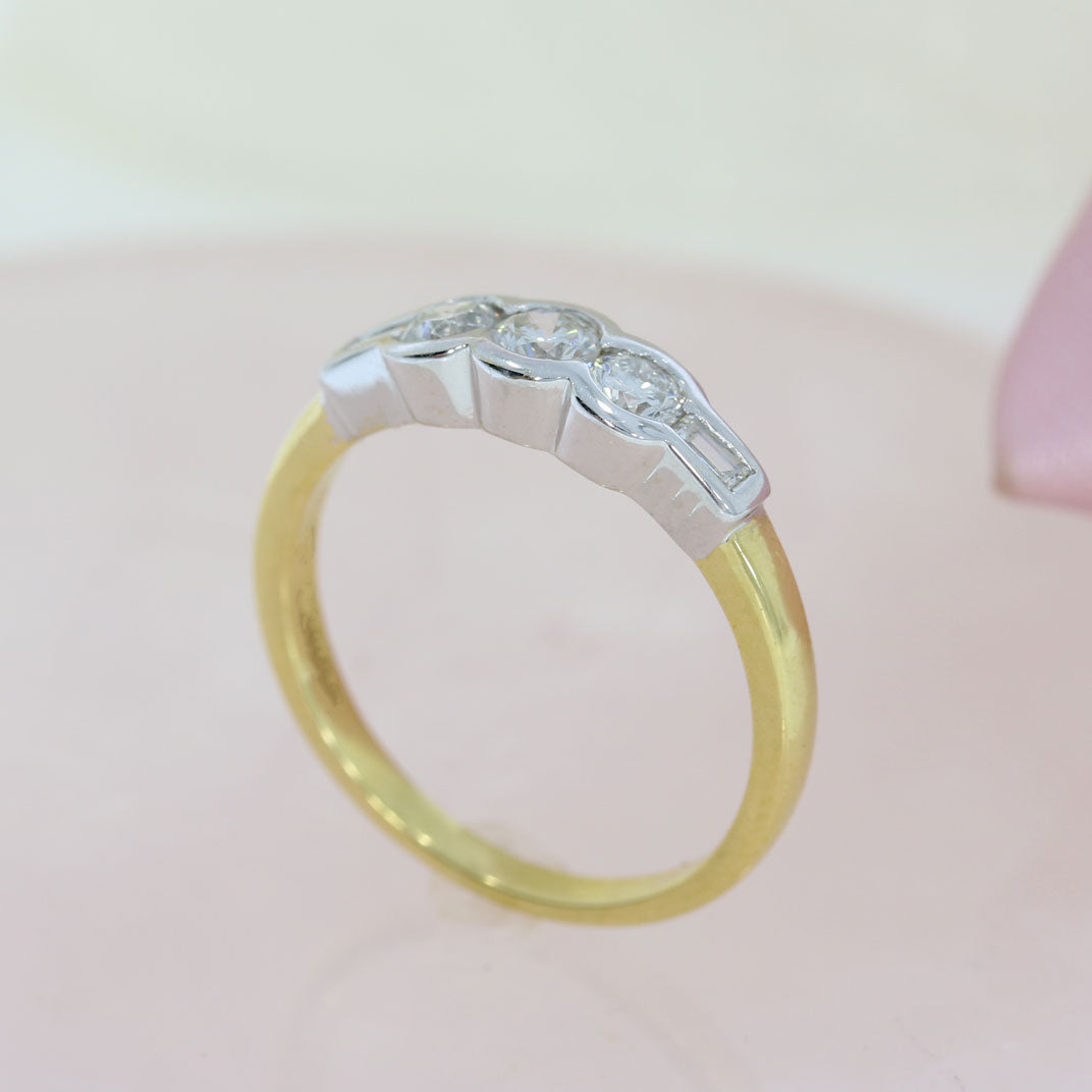 18ct Yellow Gold Fancy Diamond 5 Stone Ring 0.50ct
