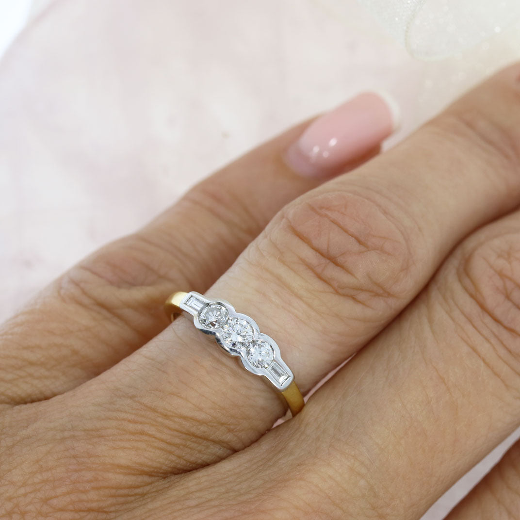 18ct Yellow Gold Fancy Diamond 5 Stone Ring 0.50ct