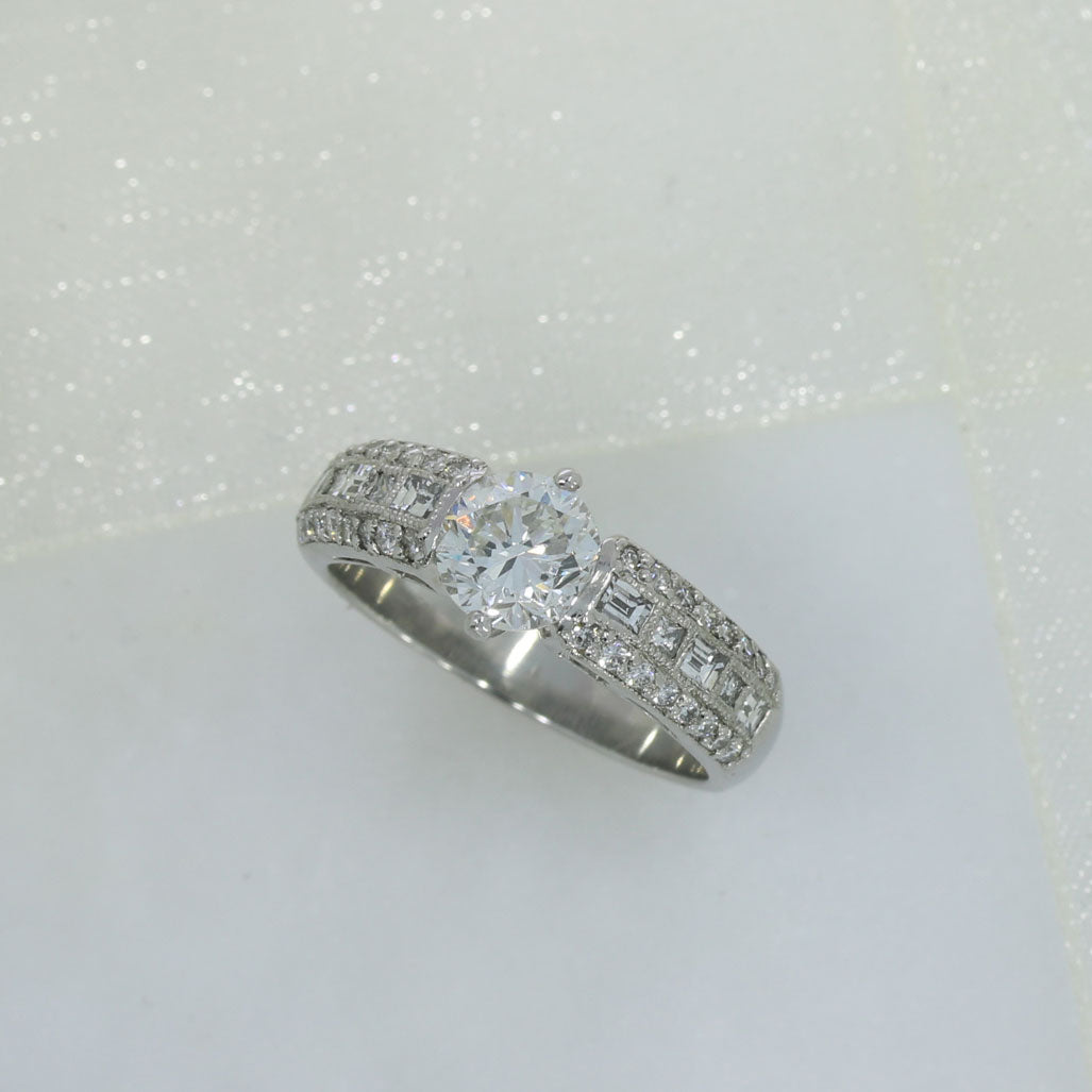 Pre Owned Certified Platinum Fancy Dress Ring 1.56ct