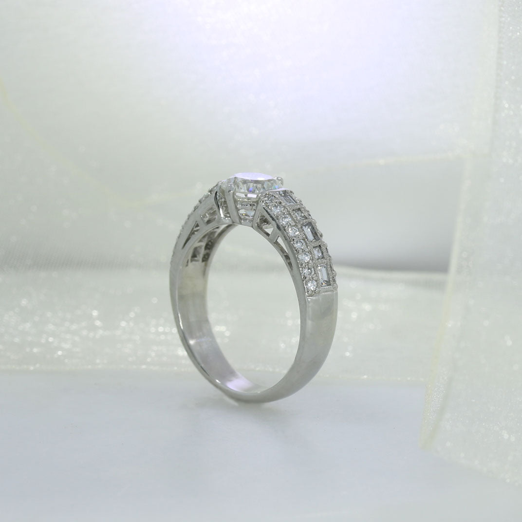 Pre Owned Certified Platinum Fancy Dress Ring 1.56ct
