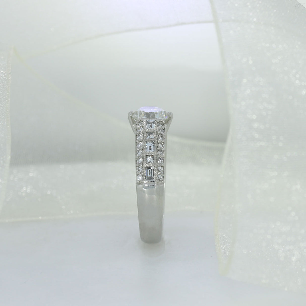 Pre Owned Certified Platinum Fancy Dress Ring 1.56ct