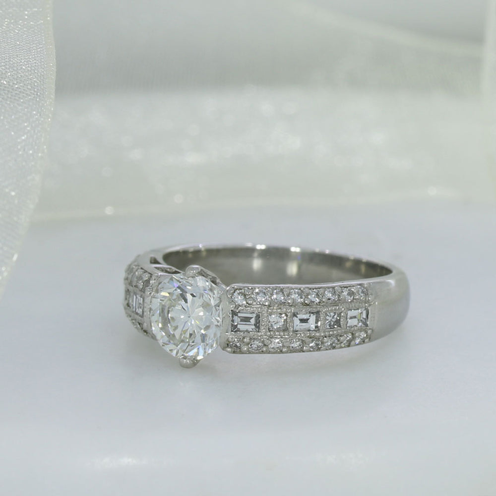 Pre Owned Certified Platinum Fancy Dress Ring 1.56ct
