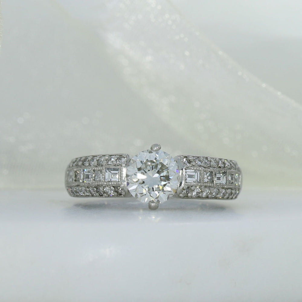 Pre Owned Certified Platinum Fancy Dress Ring 1.56ct