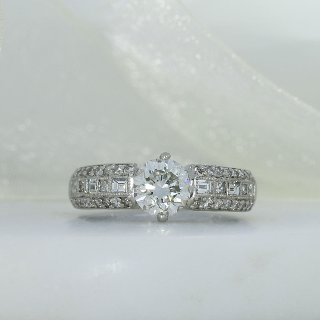 Pre Owned Certified Platinum Fancy Dress Ring 1.56ct