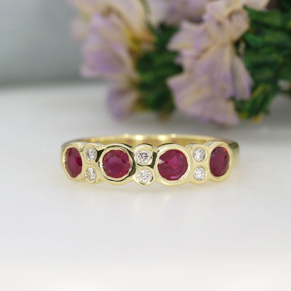 18ct Yellow Gold Ruby & Diamond Eternity Ring