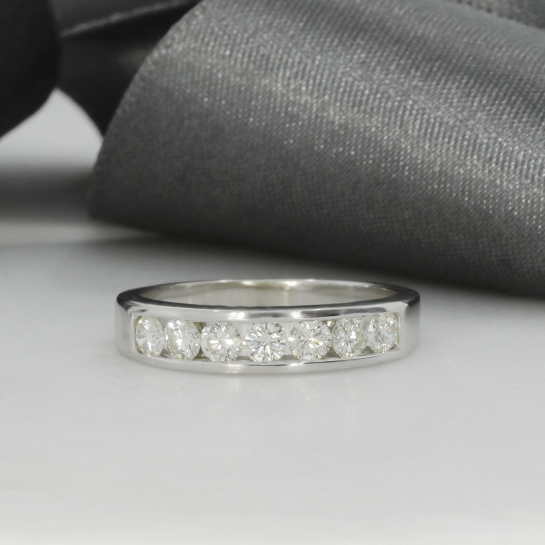 9ct White Gold Channel Set Diamond Eternity Ring 0.64ct