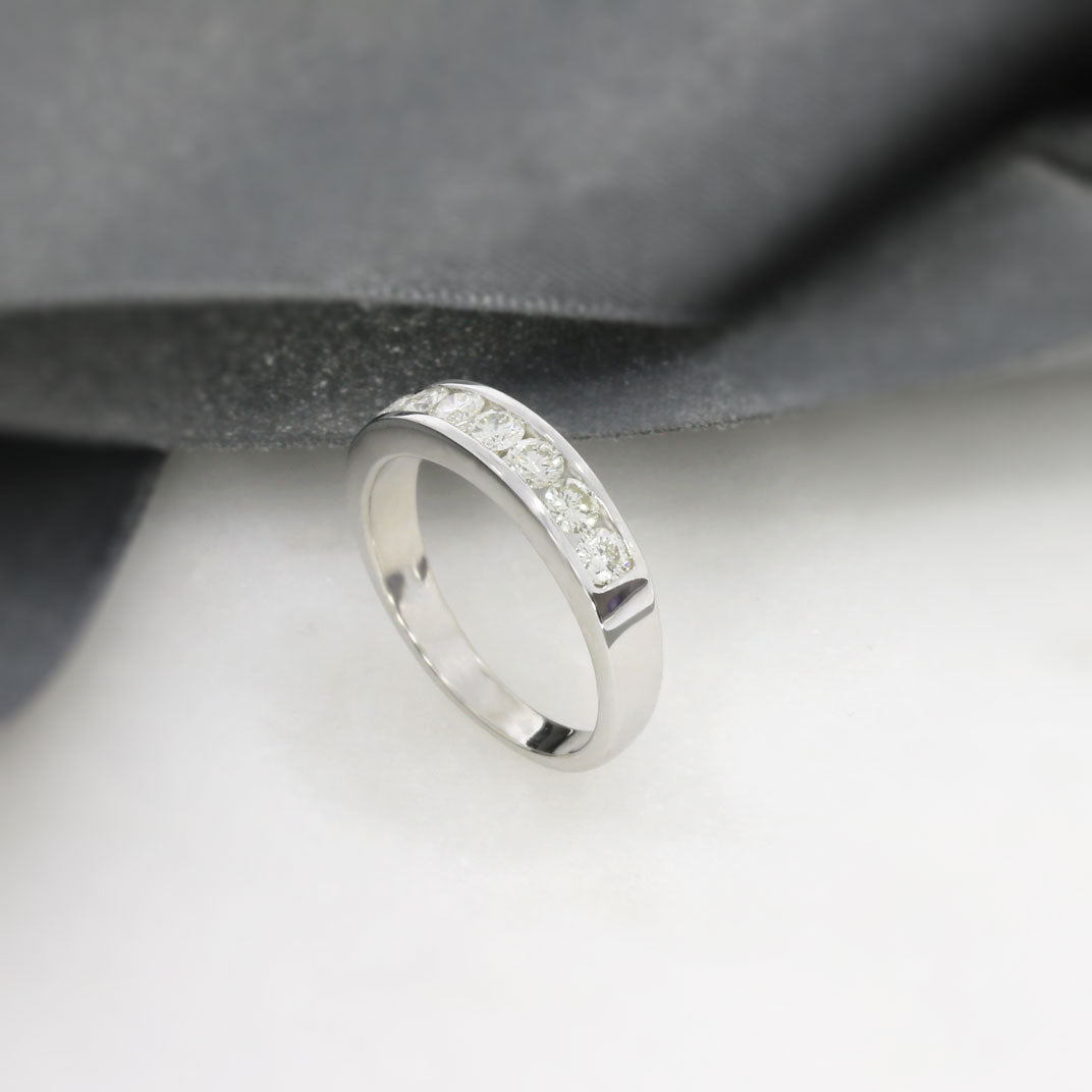 9ct White Gold Channel Set Diamond Eternity Ring 0.64ct