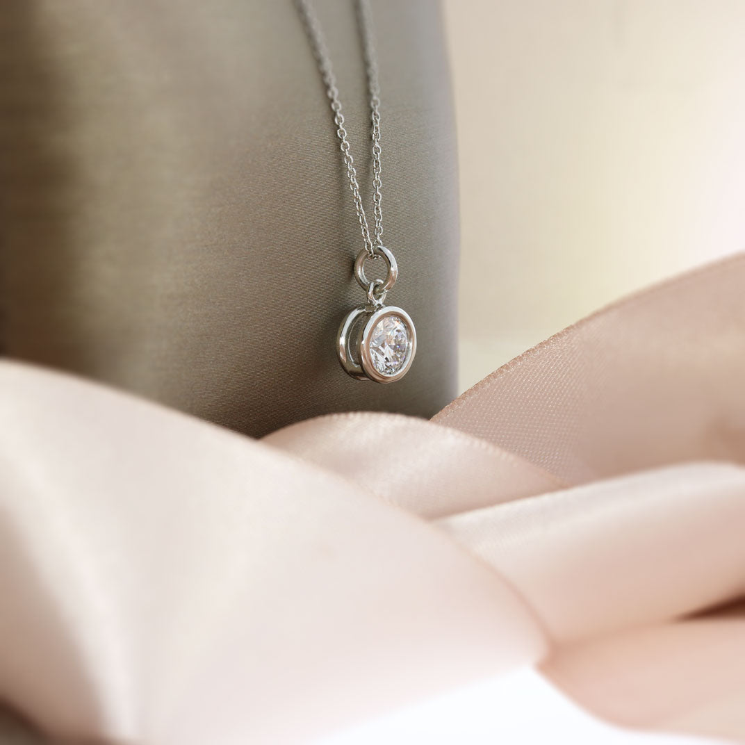 Platinum Certified Lab Grown Round Brilliant Cut Diamond Pendant  1.03ct D VVS1