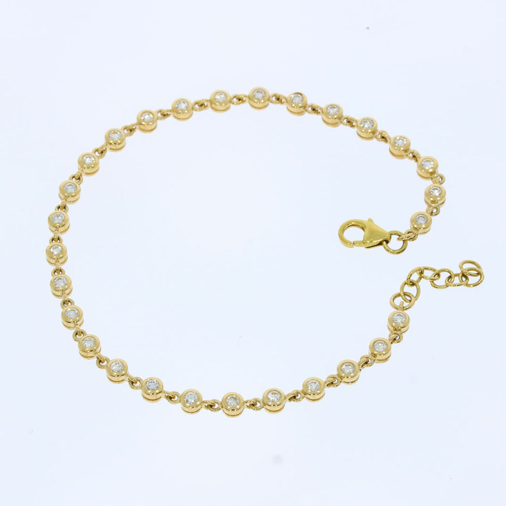 9ct Yellow Gold Diamond Set Bracelet 0.95ct