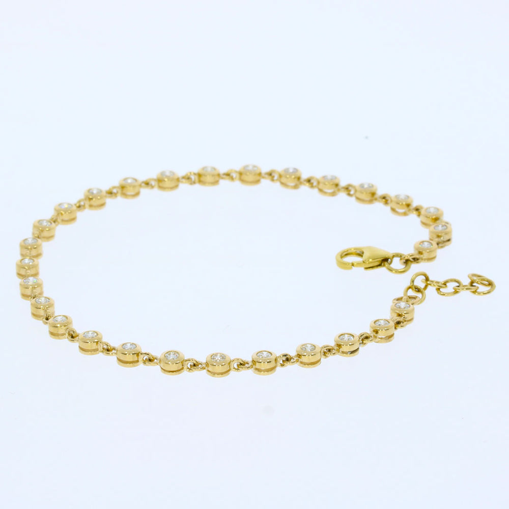 9ct Yellow Gold Diamond Set Bracelet 0.95ct