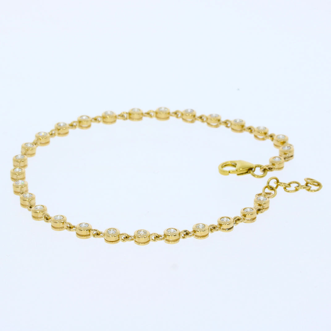 9ct Yellow Gold Diamond Set Bracelet 0.95ct