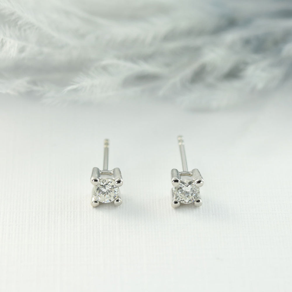 9ct Gold Brilliant Cut Claw Set Diamond Studs 0.35ct