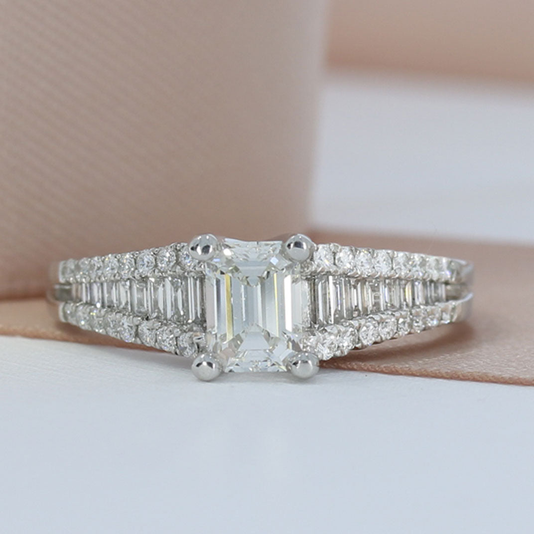 Pre Owned Platinum GIA Certified Emerald Cut Fancy Diamond 1.36ct