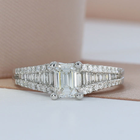 Pre Owned Platinum GIA Certified Emerald Cut Fancy Diamond 1.36ct