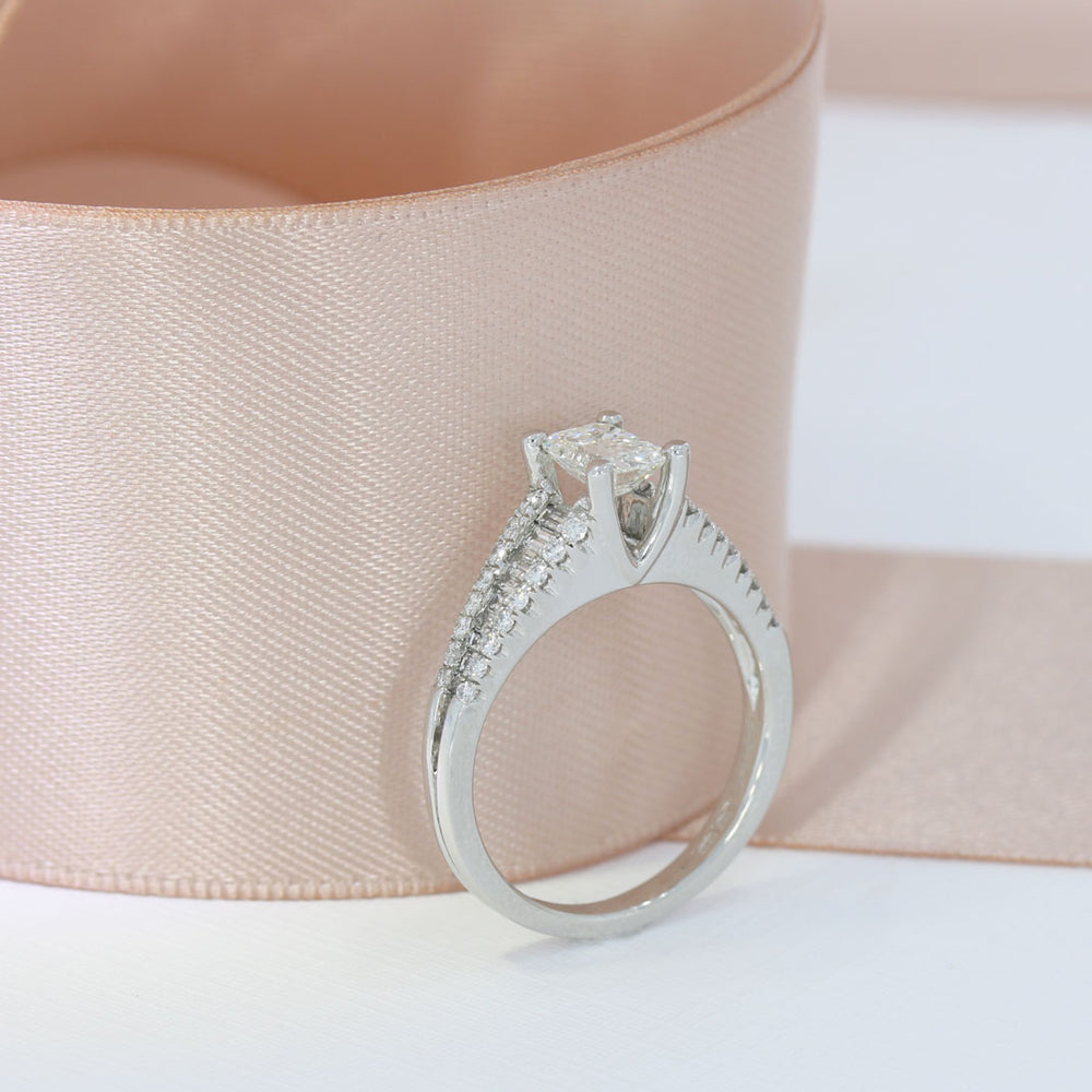 Pre Owned Platinum GIA Certified Emerald Cut Fancy Diamond 1.36ct