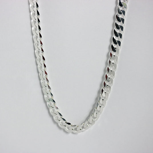 Silver 925 Faceted Curb Chain 20 Inch