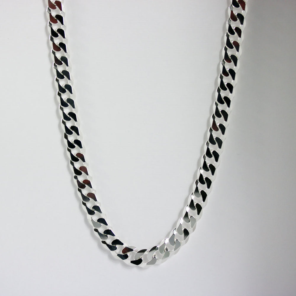 Silver 925 Faceted Curb Chain 24 Inch