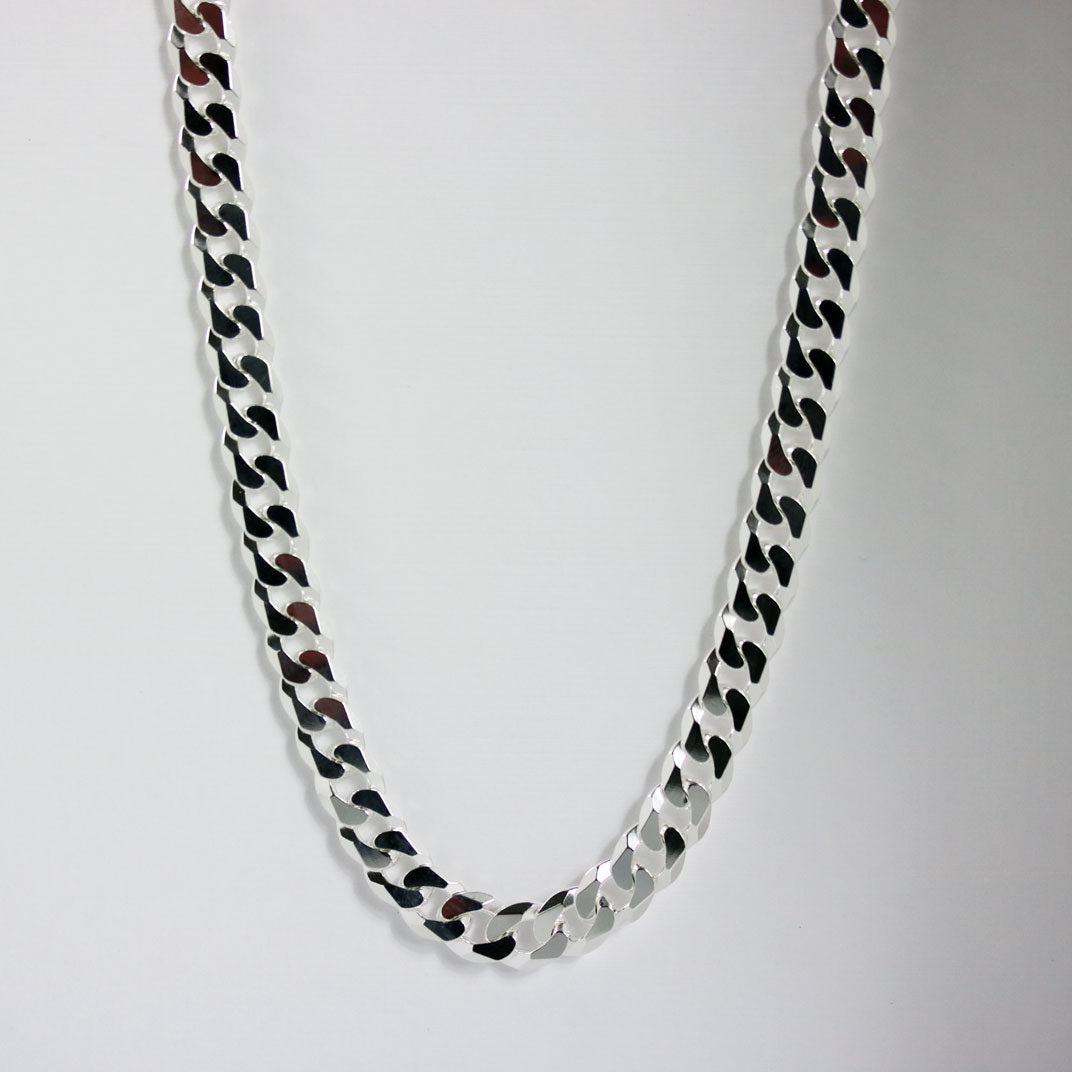 Silver 925 Faceted Curb Chain 24 Inch