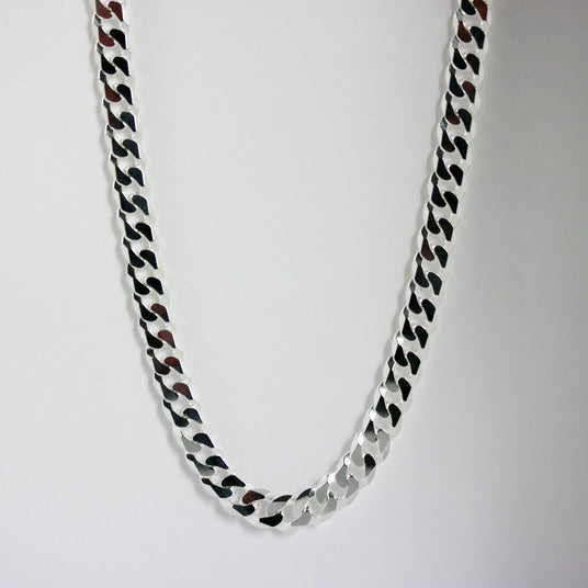 Silver 925 Faceted Curb Chain 24 Inch