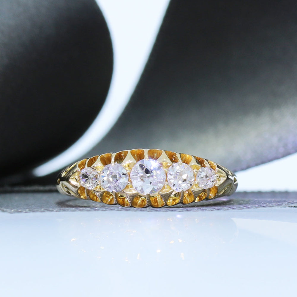 Pre Owned 18ct Yellow Gold Antique Diamond Ring Approx 0.50ct