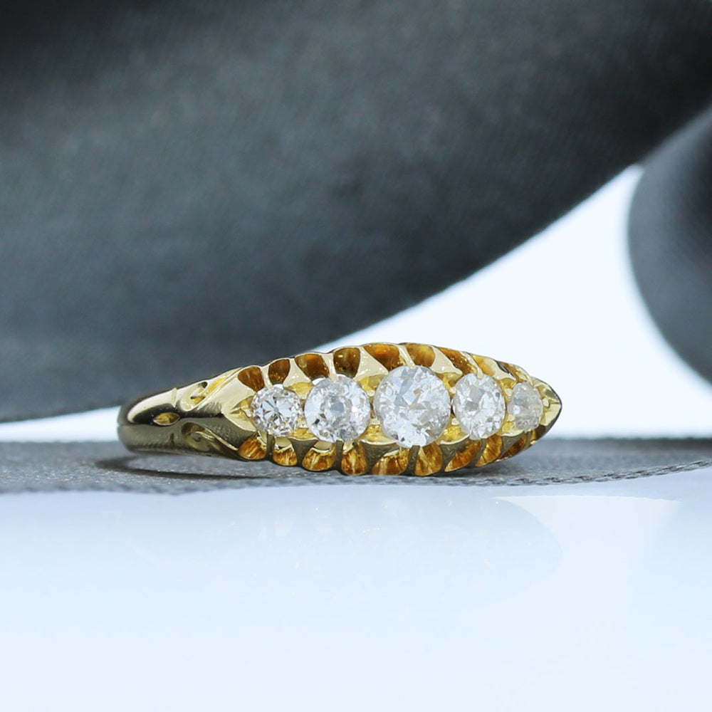 Pre Owned 18ct Yellow Gold Antique Diamond Ring Approx 0.50ct