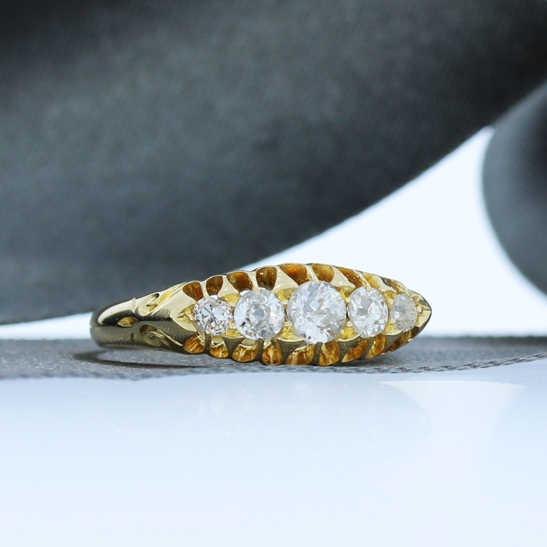 Pre Owned 18ct Yellow Gold Antique Diamond Ring Approx 0.50ct