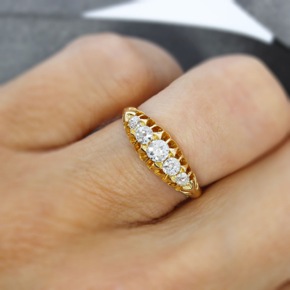 Pre Owned 18ct Yellow Gold Antique Diamond Ring Approx 0.50ct