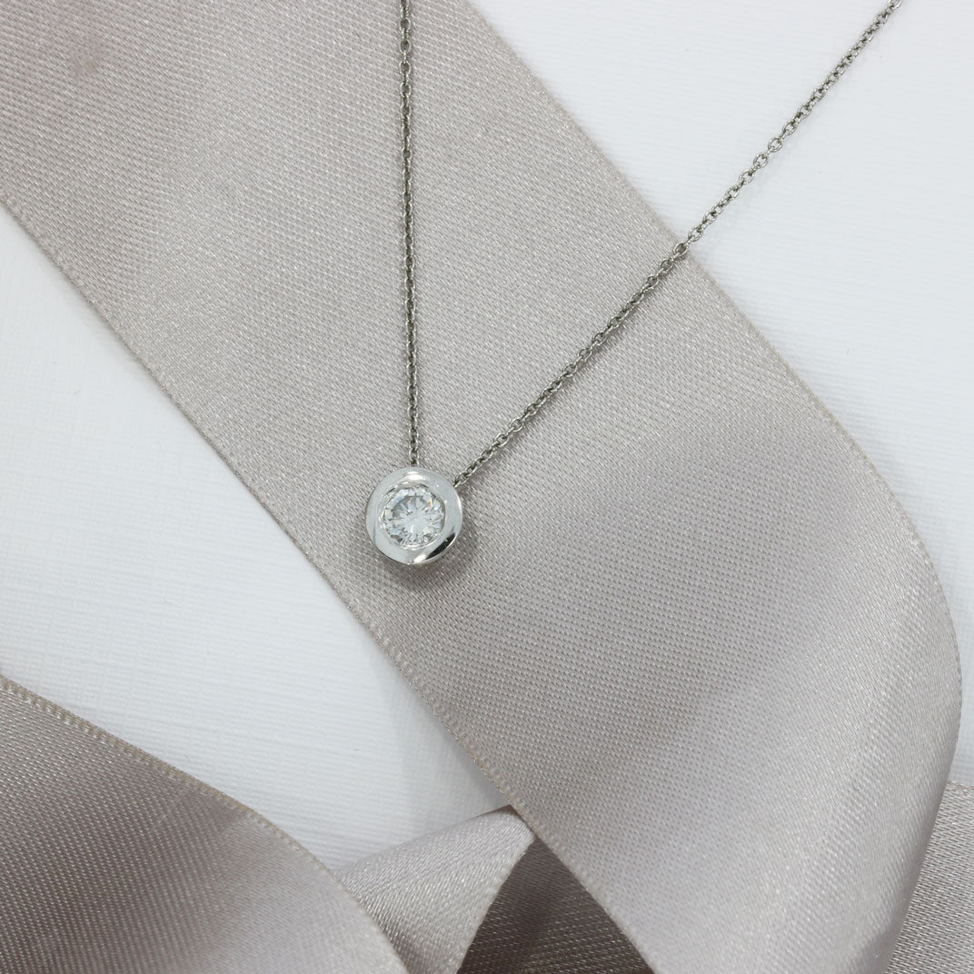 Platinum Diamond Solitaire Slider Pendant 0.36ct