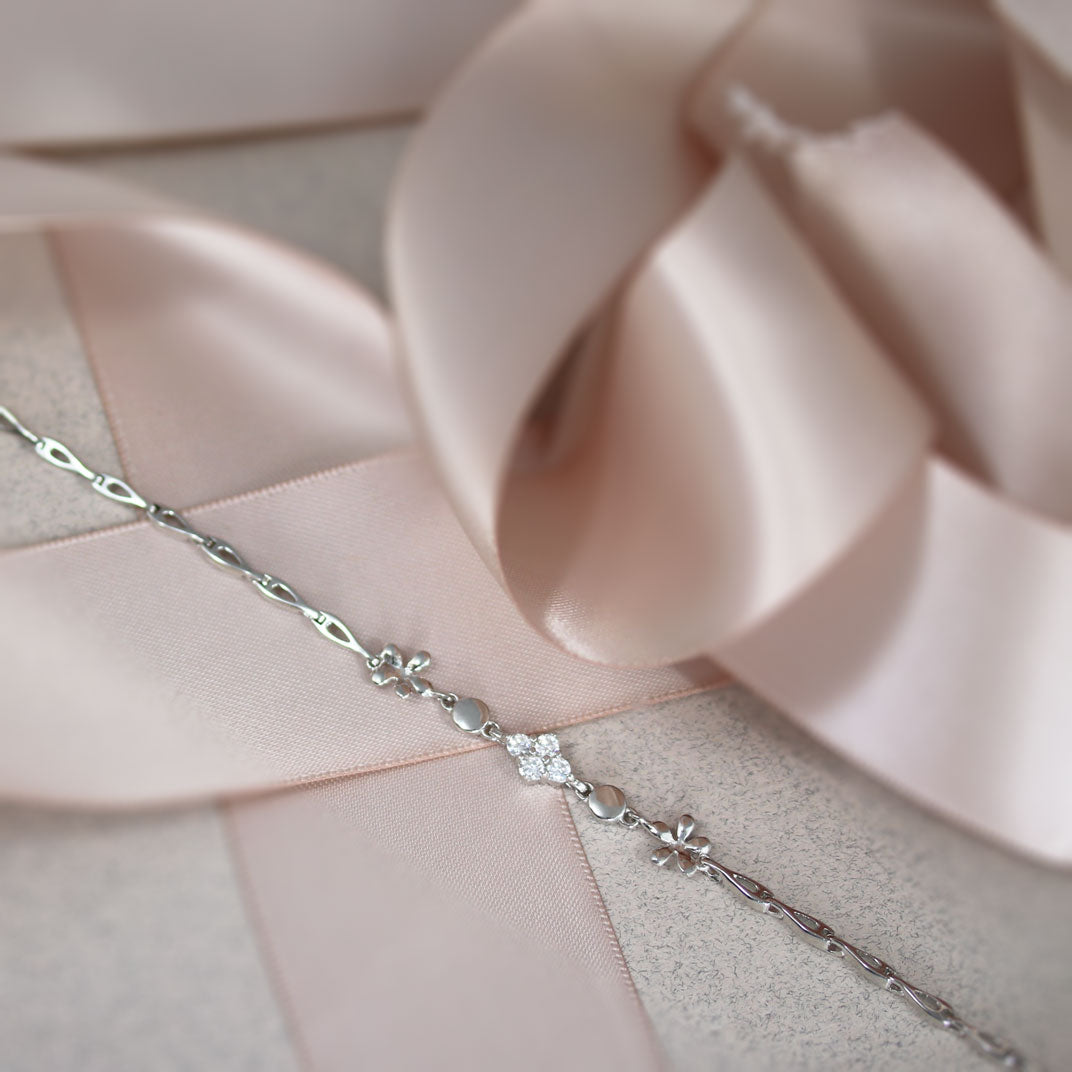 Silver Bracelet With Cubic Zirconia's