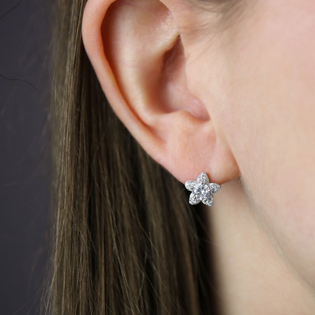 Silver Flower Stud Earring