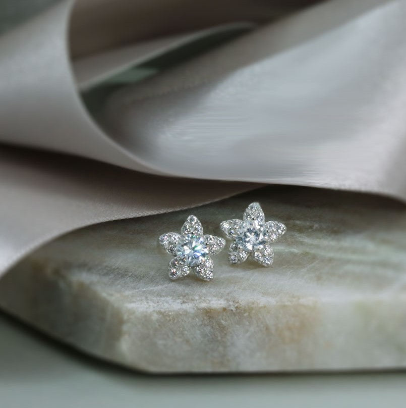 Silver Flower Stud Earring