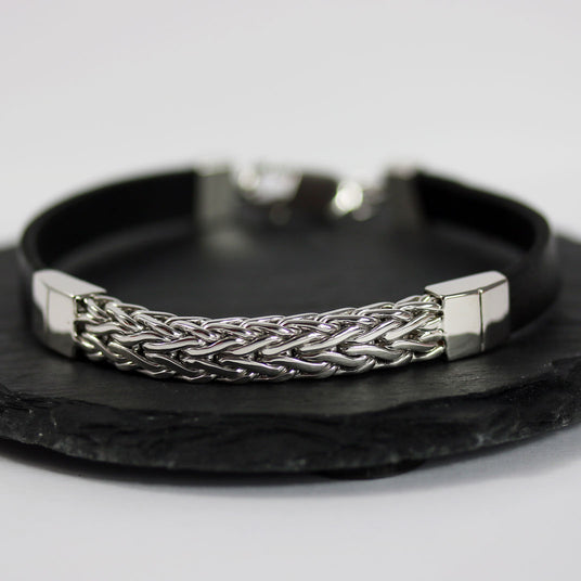 Leather & Silver Bracelet