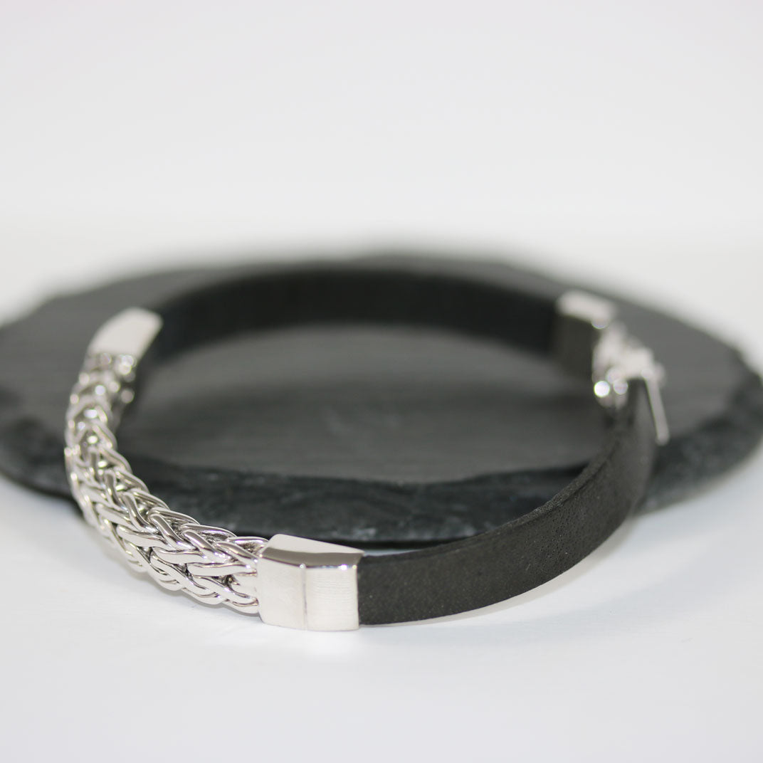Leather & Silver Bracelet