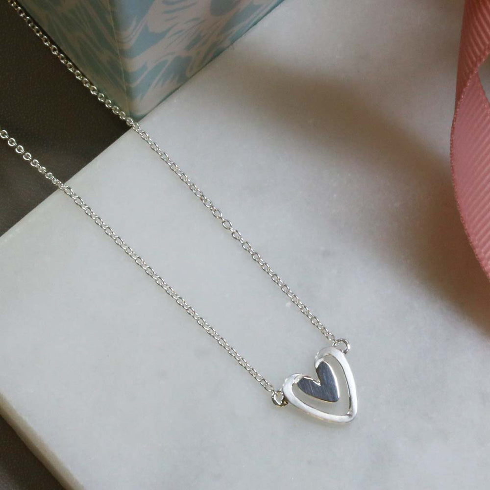 Silver Double Heart Pendant