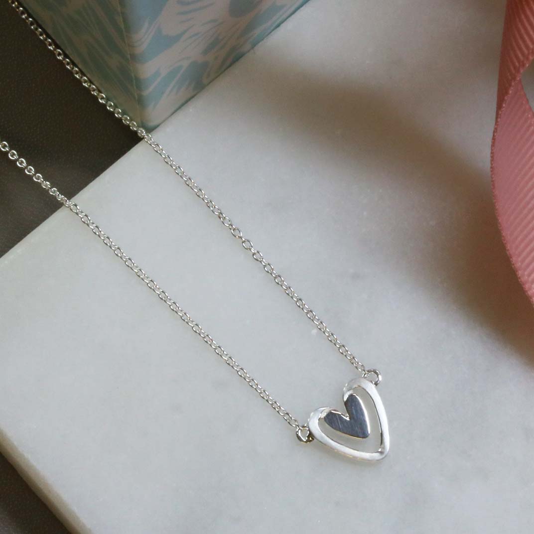 Silver Double Heart Pendant