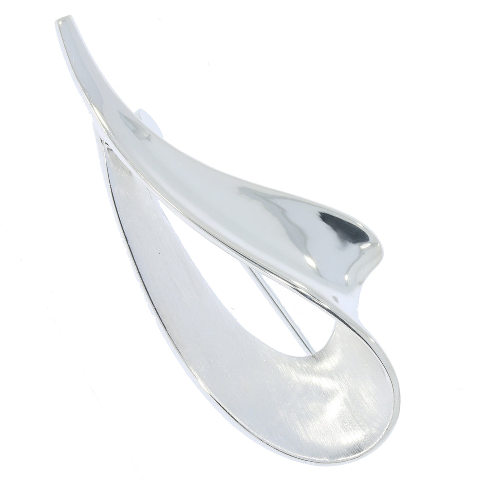Solid Silver Twist Brooch