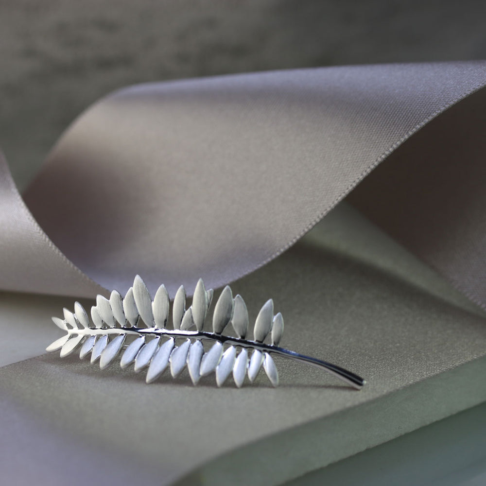 Solid Silver Fern Brooch