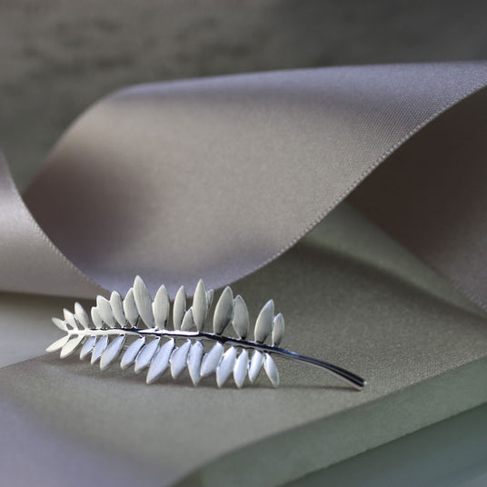 Solid Silver Fern Brooch