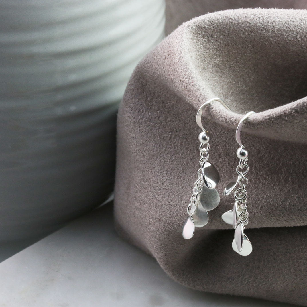 Silver Cascade Drop Earrings