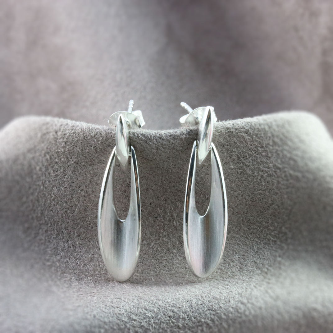 Solid Silver Drop Earrings