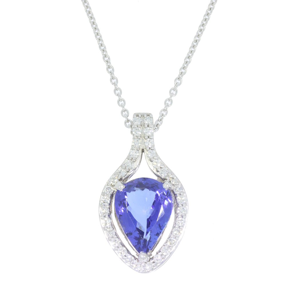 Large 18ct Gold Tanzanite And Diamond Pendant