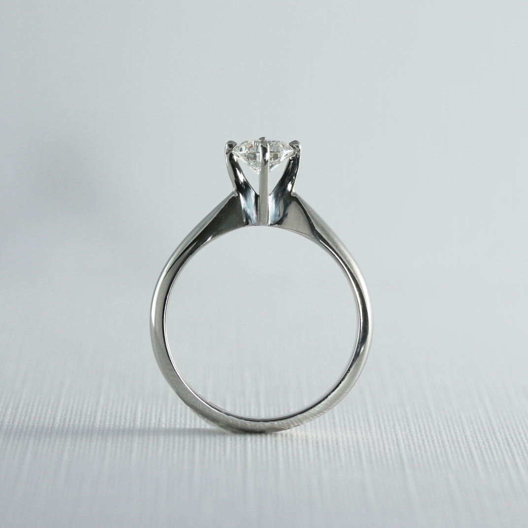 Pre Owned 18ct Gold GIA Certified Diamond Solitaire Ring 0.53ct F VS2