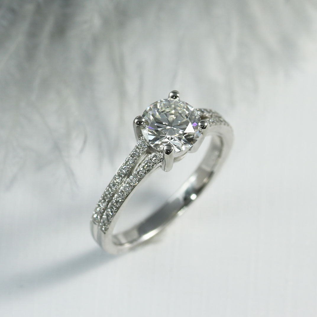 Platinum GIA Certified Diamond Solitaire Ring 1.47ct G VS2