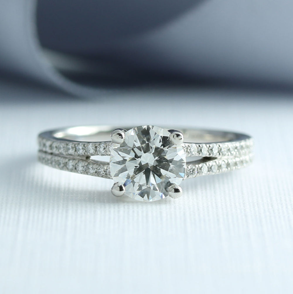 Platinum GIA Certified Diamond Solitaire Ring 1.47ct G VS2