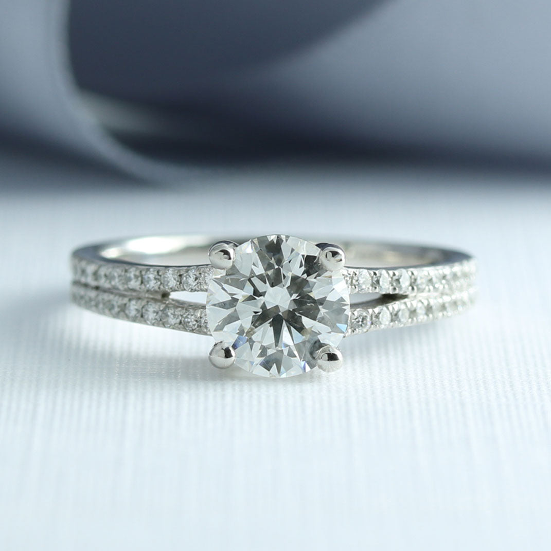 Platinum GIA Certified Diamond Solitaire Ring 1.47ct G VS2