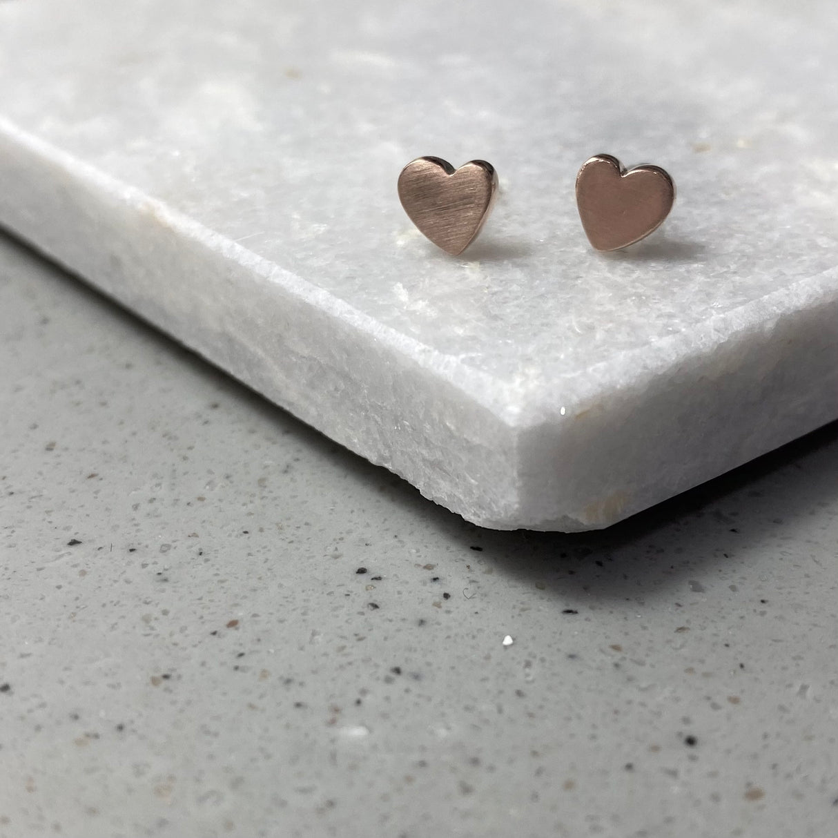 Silver Rose Gold Plated Heart Earrings