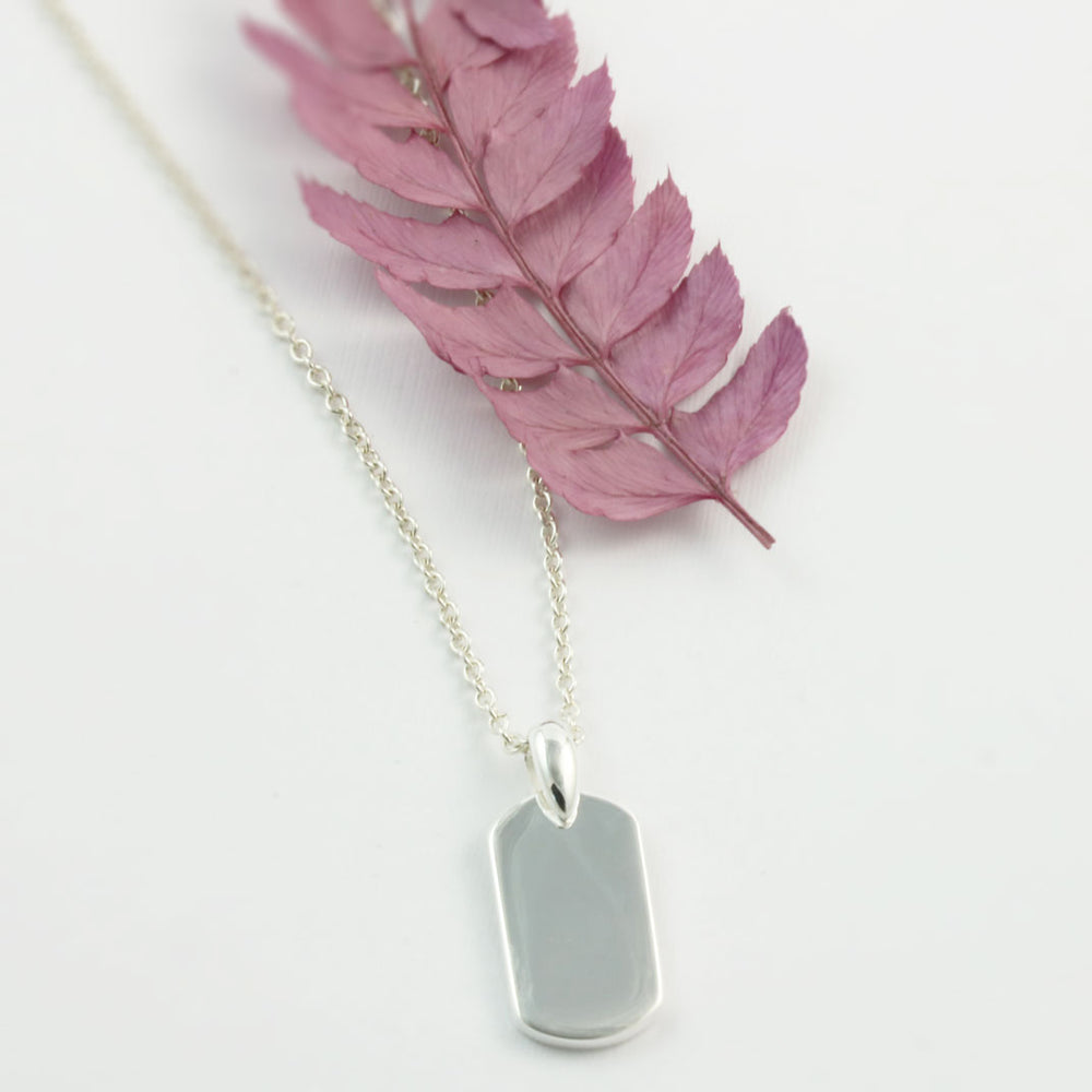Silver Rounded Oblong Plain Pendant