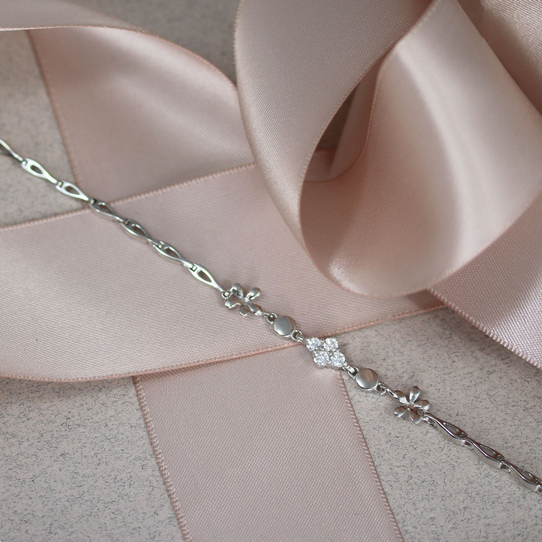 Silver Bracelet With Cubic Zirconia's
