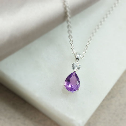 Silver Amethyst & CZ Pendants